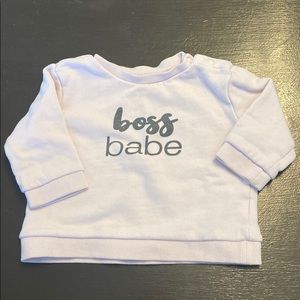 Boss Babe Indigo sweater for 6-12 month girl